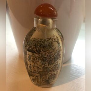 Old Chinese Intricate Reverse Painted Snuff Bottle